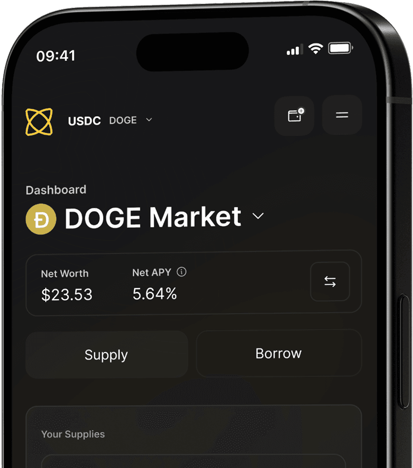 DOGE lending platform left image